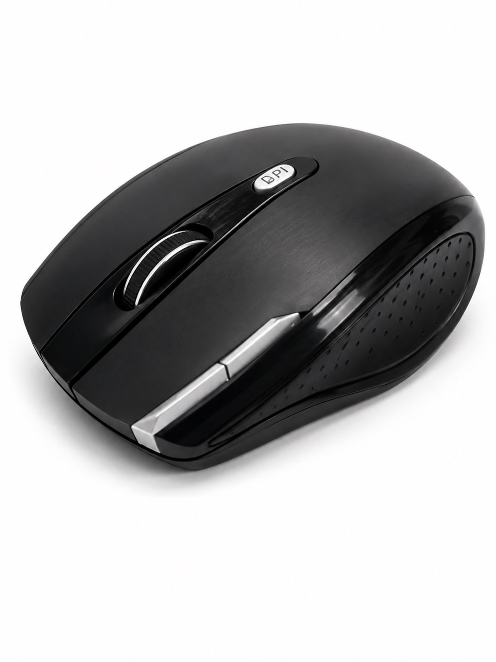 Wireless Black Optical Mouse with DPI Button